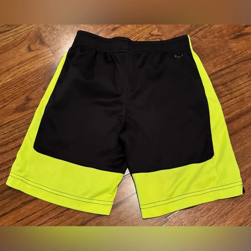 Nike Kids Black and Neon Yellow Shorts